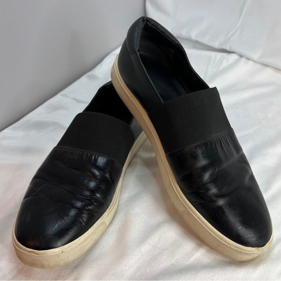 Vince Corbin Black Leather Slip On Sneakers Womens Size 8.5 M - Picture 2 of 10